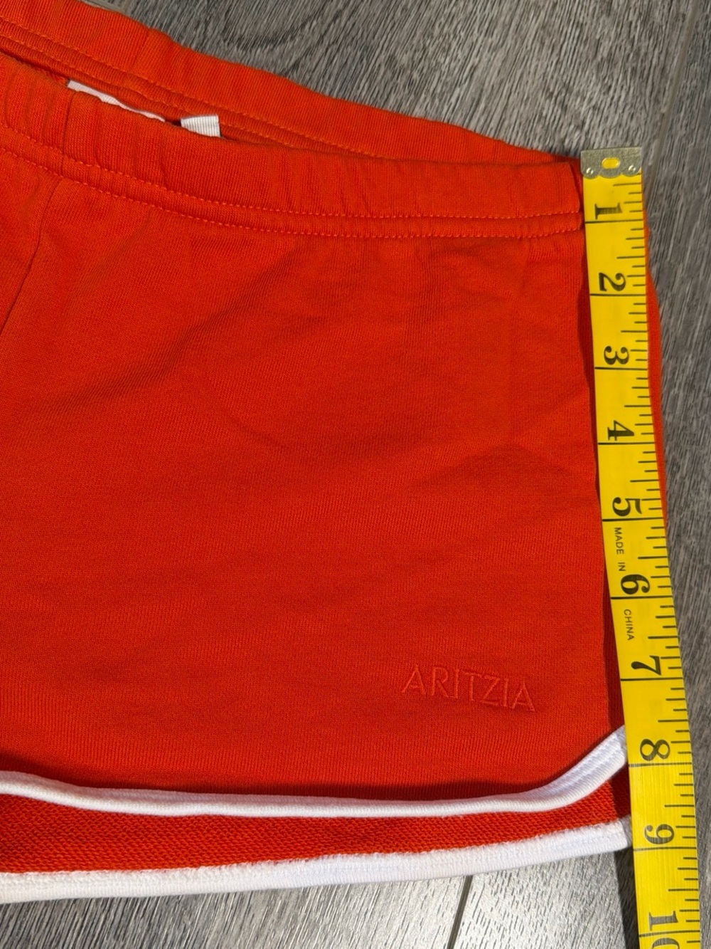 Aritzia Orange Athletic Shorts with White Trim - Picture 4 of 8